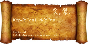 Kopácsi Nóra névjegykártya