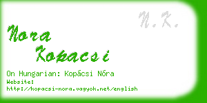nora kopacsi business card
